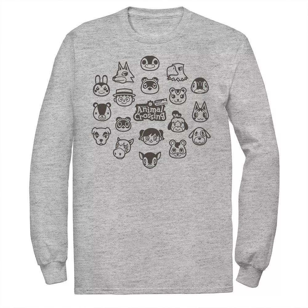 Men's Animal Crossing New Horizons Group Shot Villagers Tee, Size: XXL, Athletic Grey Product Image