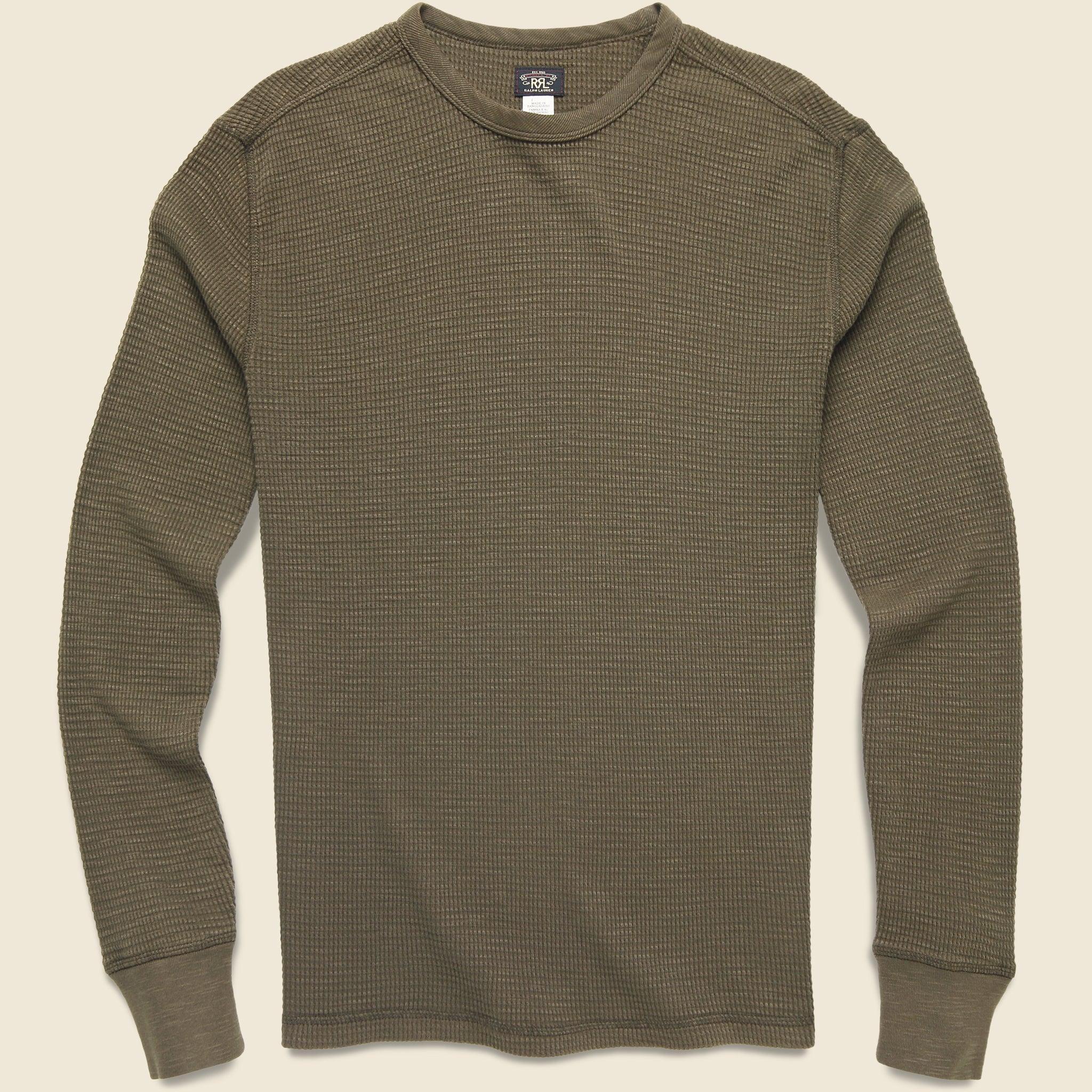 Waffle Crewneck - Olive Brown Product Image