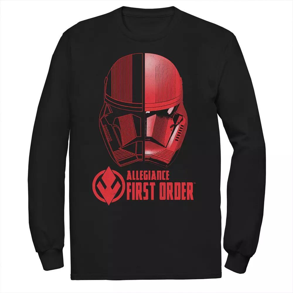 Men's Star Wars The Rise of Skywalker Sith Trooper Dual Helmet Long Sleeve Graphic Tee, Size: Large, Black Product Image