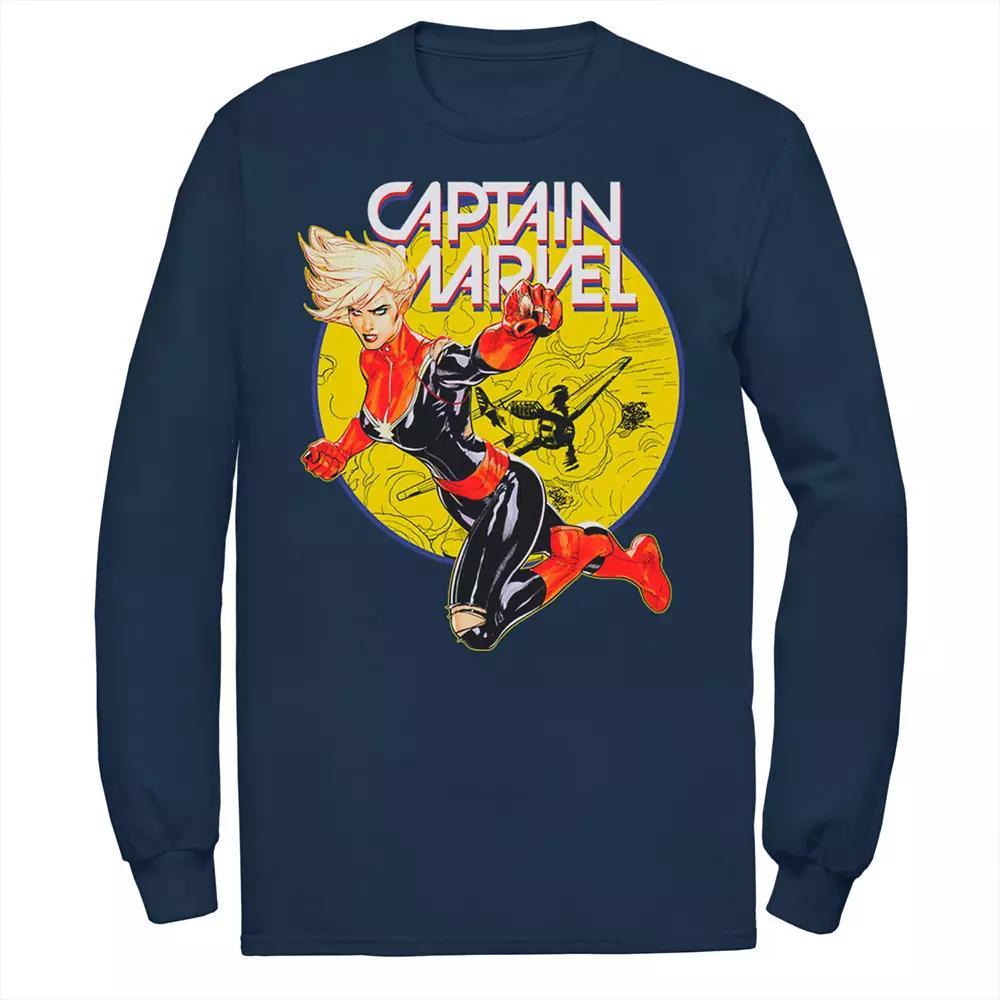 Men's Marvel Captain Marvel Earth's Mightiest Hero Tee, Size: Large, Blue Product Image