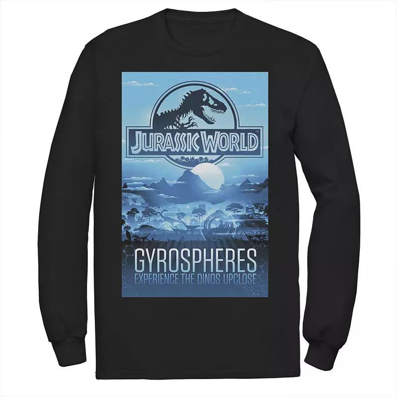 Men's Jurassic World Gyrospheres Tour Park Poster Tee, Size: Large, Black Product Image