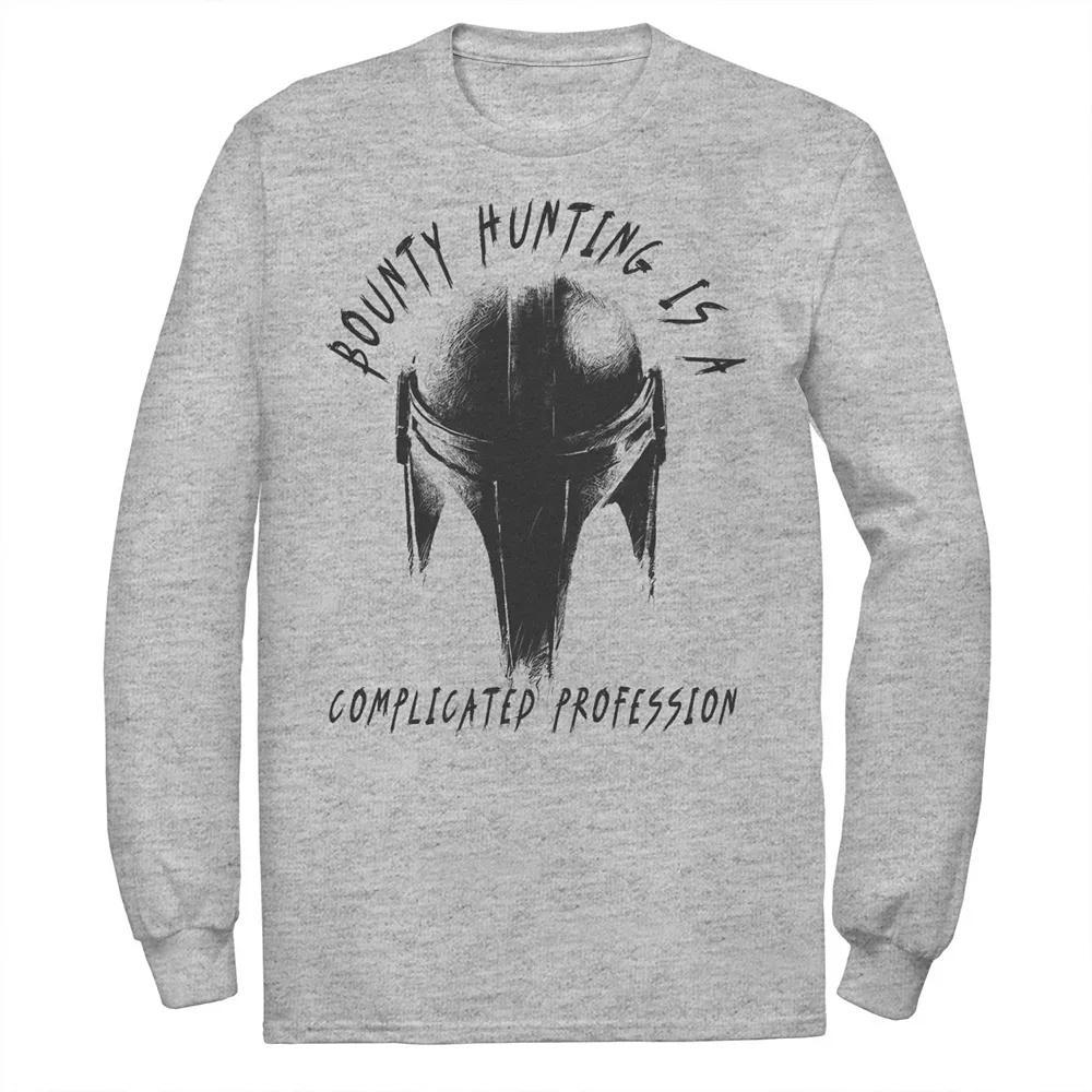 Men's Star Wars The Mandalorian A Complicated Profession Tee, Size: Small, Athletic Grey Product Image