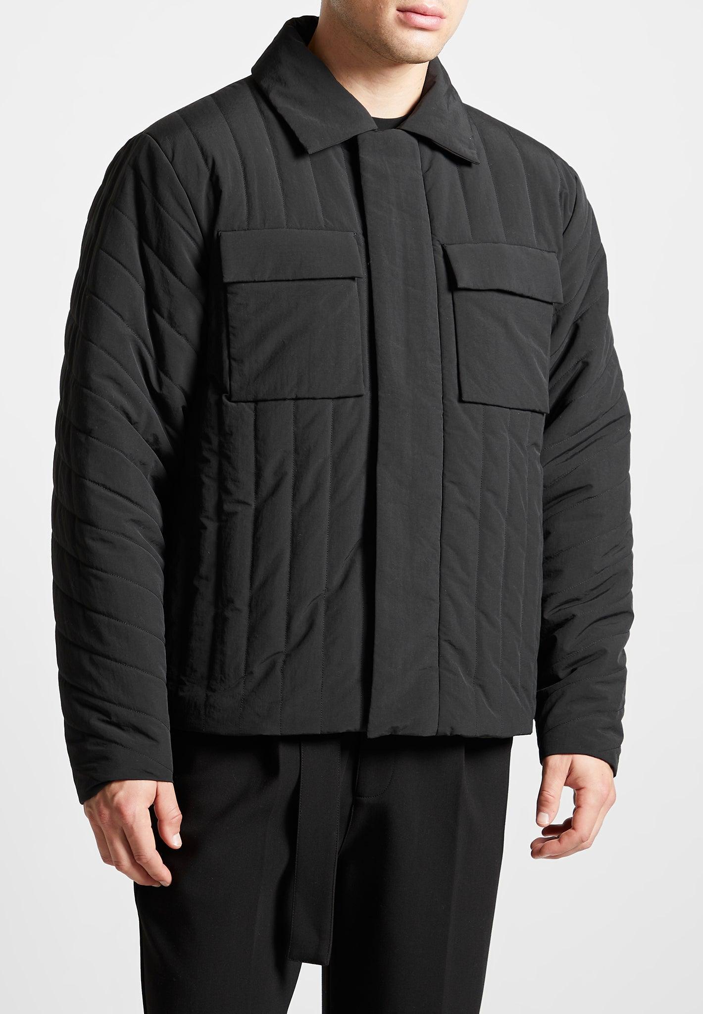 Quilted Harrington Jacket - Black Male Product Image
