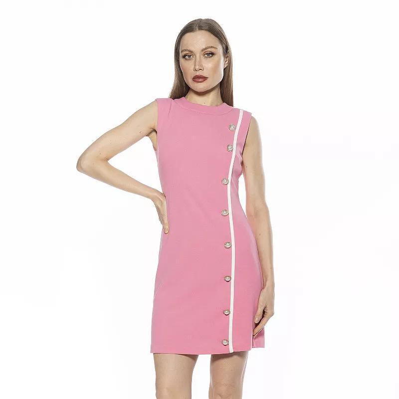 Women's ALEXIA ADMOR Armani Button Down Sleeveless Shift Dress, Size: XL, Green Product Image