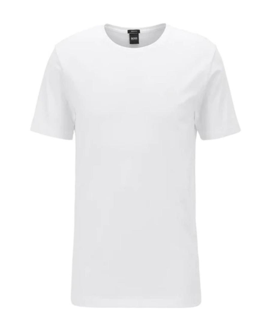 HUGO BOSS Logo Round Collar Short Sleeves In White Product Image