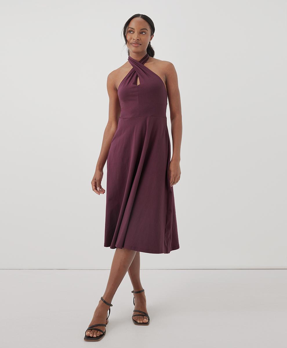 Womens Fit & Flare Modern Halter Dress 2XL Product Image
