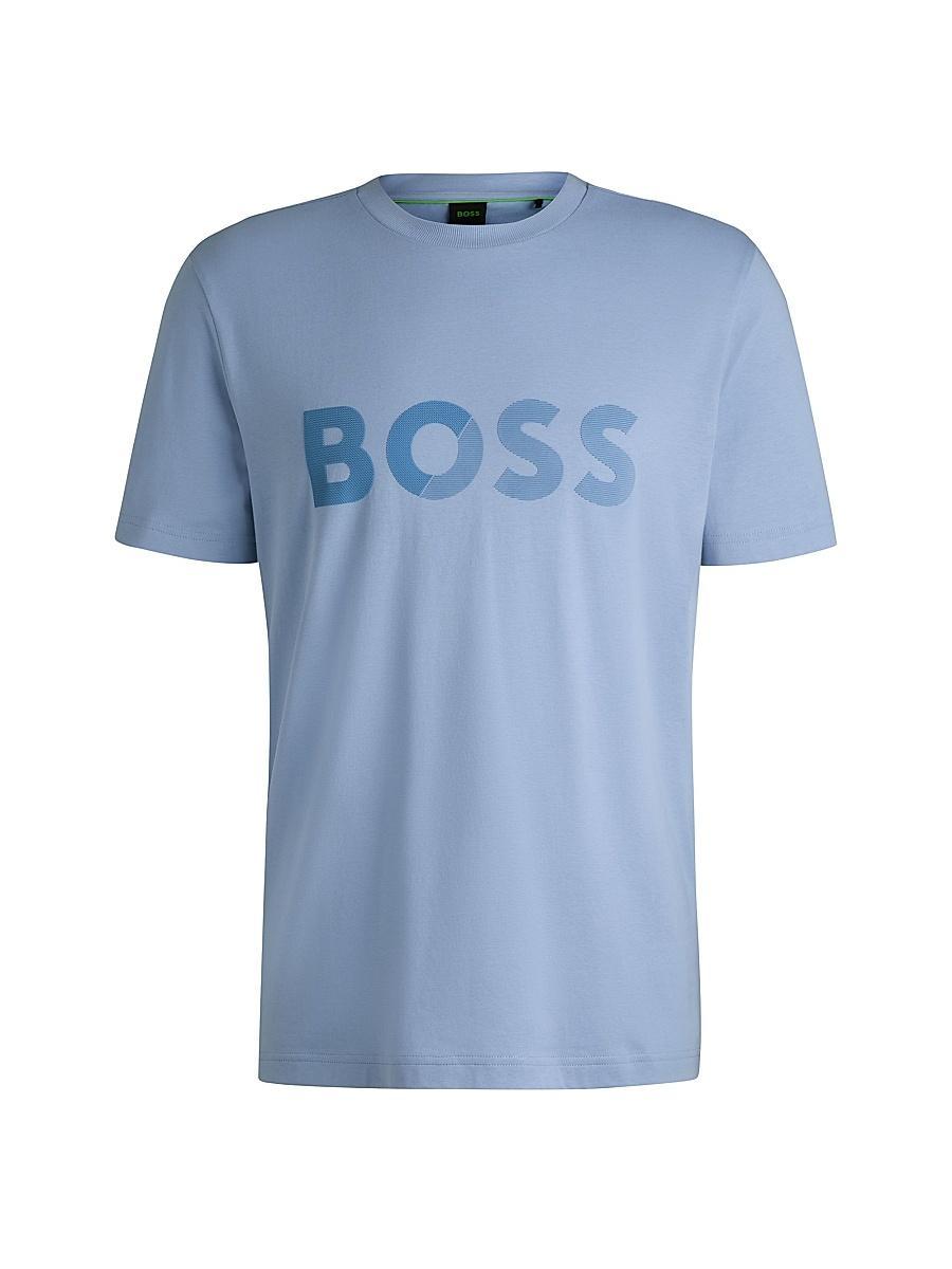 Mens Cotton-Jersey T-Shirt with Large Logo Product Image