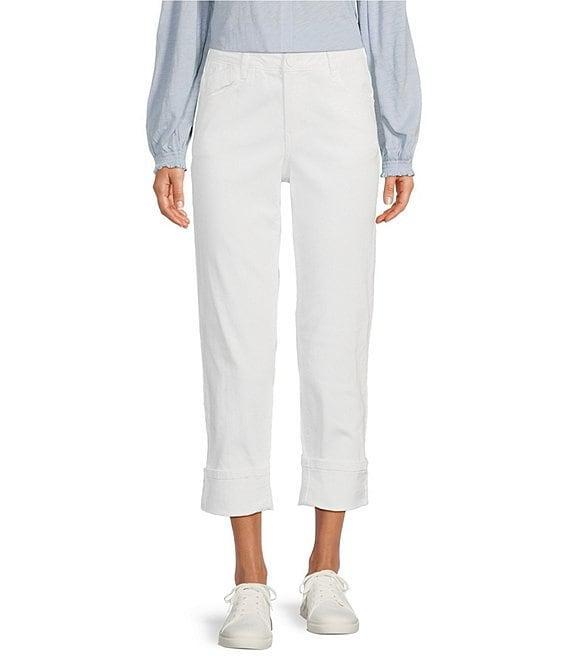 Democracy Stretch Flex-Ellent Straight Leg Roll-Up Hem Cropped Girlfriend Pants Product Image