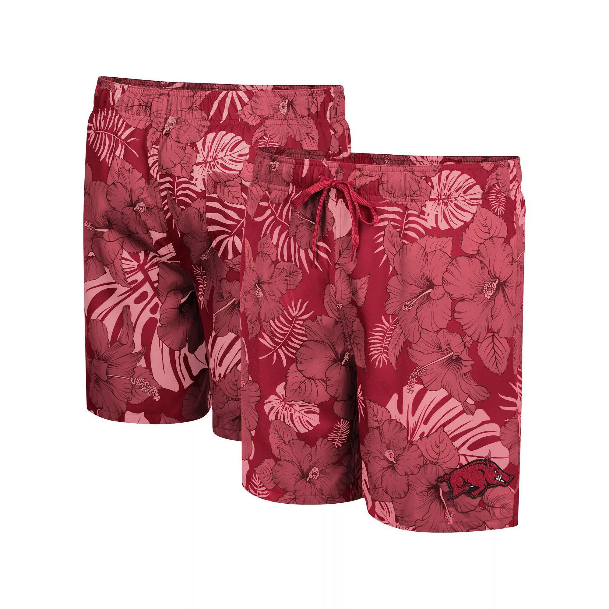 Men's Colosseum Cardinal Arkansas Razorbacks The Dude Swim Shorts, Size: 2XL, Red Product Image