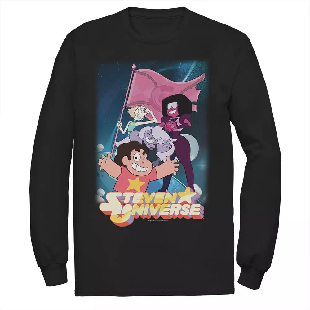 Men's CN Steven Universe Team Flag Poster Long Sleeve Graphic Tee, Size: Large, Blue Product Image