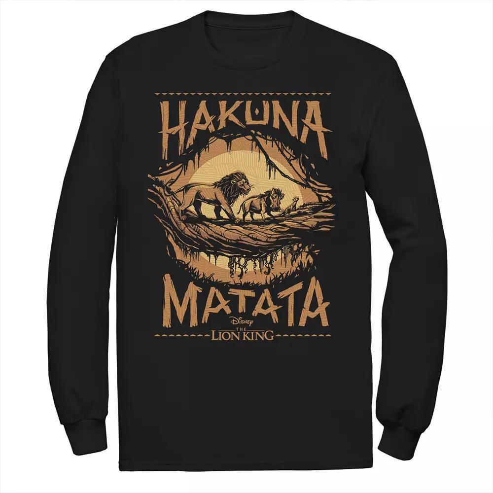 Disney's The Lion King Men's "Hakuna Matata" Long Sleeve Graphic Tee, Size: Medium, Black Product Image
