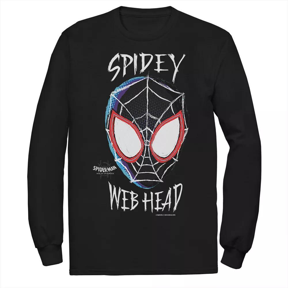 Men's Marvel Spiderverse Spidey Web Head Tee, Size: Small, Black Product Image