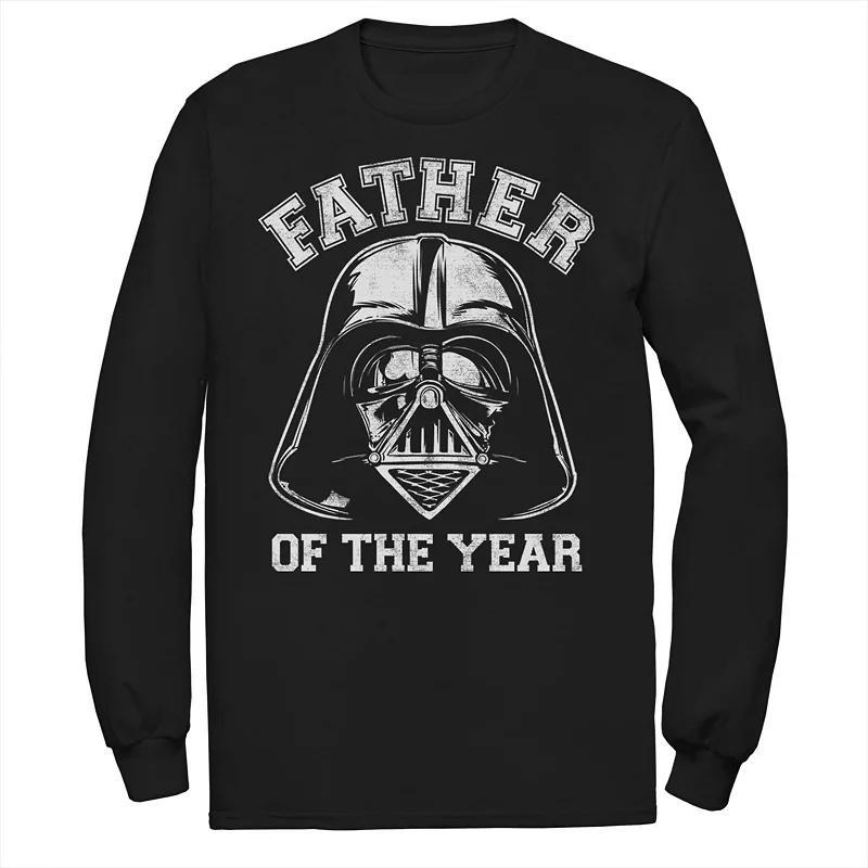 Disney's Star Wars Men's Vader Father Of The Year Helmet Long Sleeve Tee, Size: Large Tall, Black Product Image