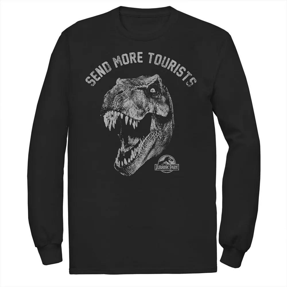 Mens Jurassic Park Tyrannosaurous Says Send More Tourists Tee Blue Product Image