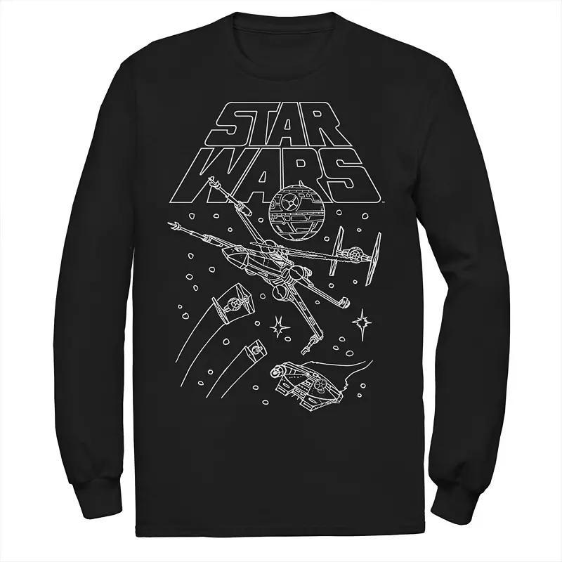 Men's Star Wars Spaceships Draws Tee, Size: XXL, Black Product Image