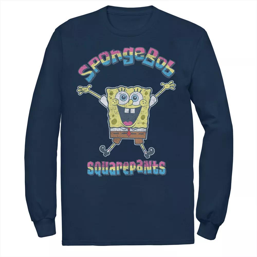 Men's Nickelodeon SpongeBob SquarePants Rainbow Logo Tee, Size: Large, Blue Product Image