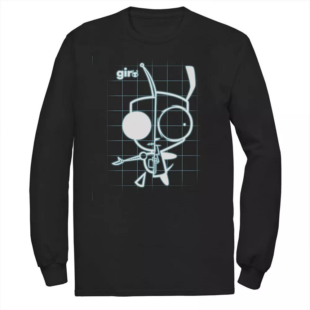 Mens Nickelodeon Invader Zim X-Ray Schematic GIR Long Sleeve Graphic Tee Product Image