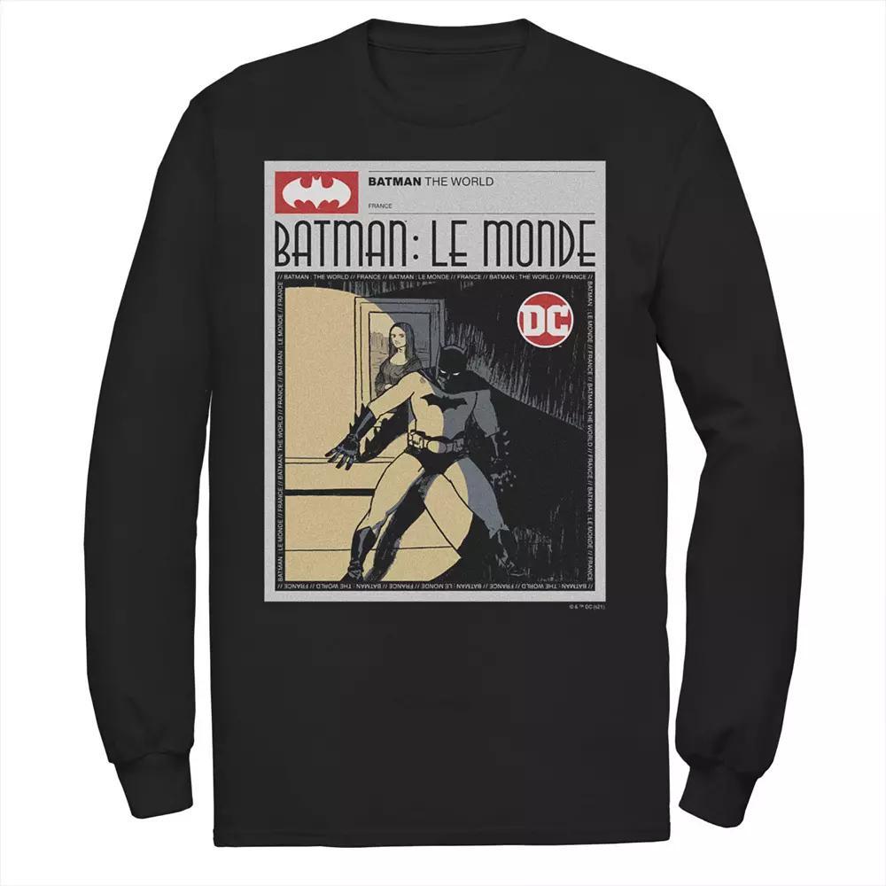 Men's Batman: Le Monde France News Poster Tee, Size: Medium, Black Product Image
