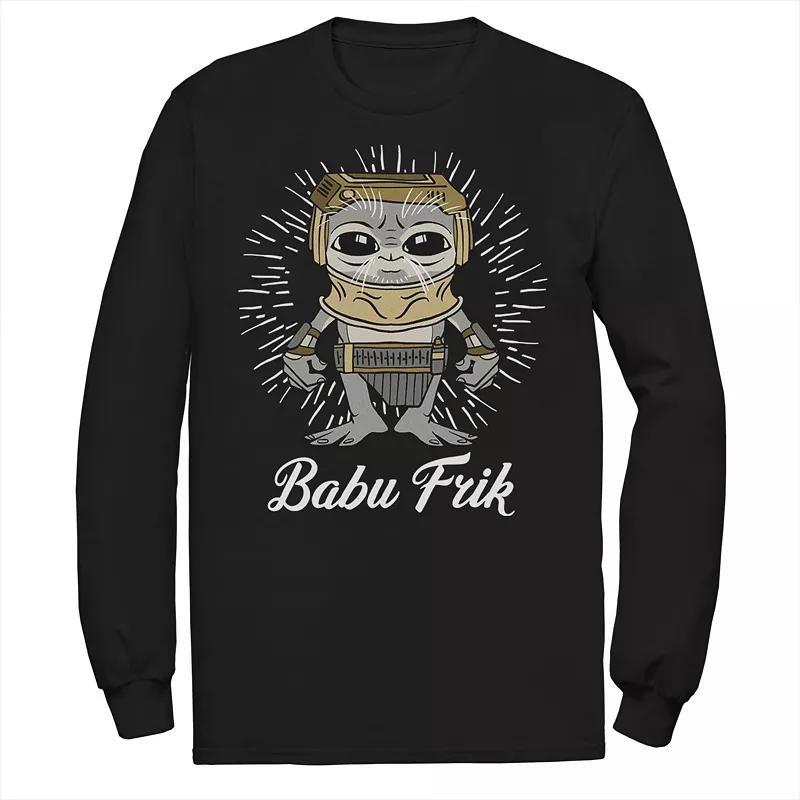 Men's Star Wars: The Rise Of Skywalker Babu Frik Simple Cartoon Tee, Size: Large, Black Product Image