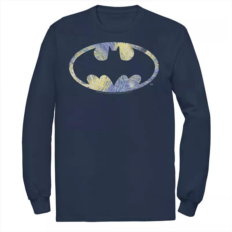 Men's DC Comics Batman Starry Night Logo Tee, Size: Small, Black Product Image