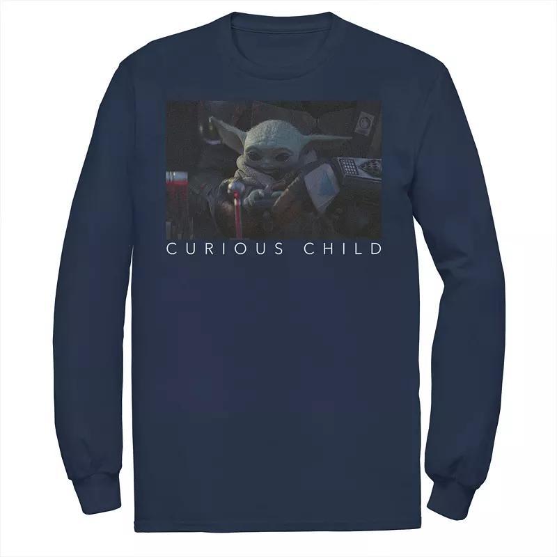 Men's Star Wars The Mandalorian The Child Curious Child Portrait Tee, Size: Large, Blue Product Image