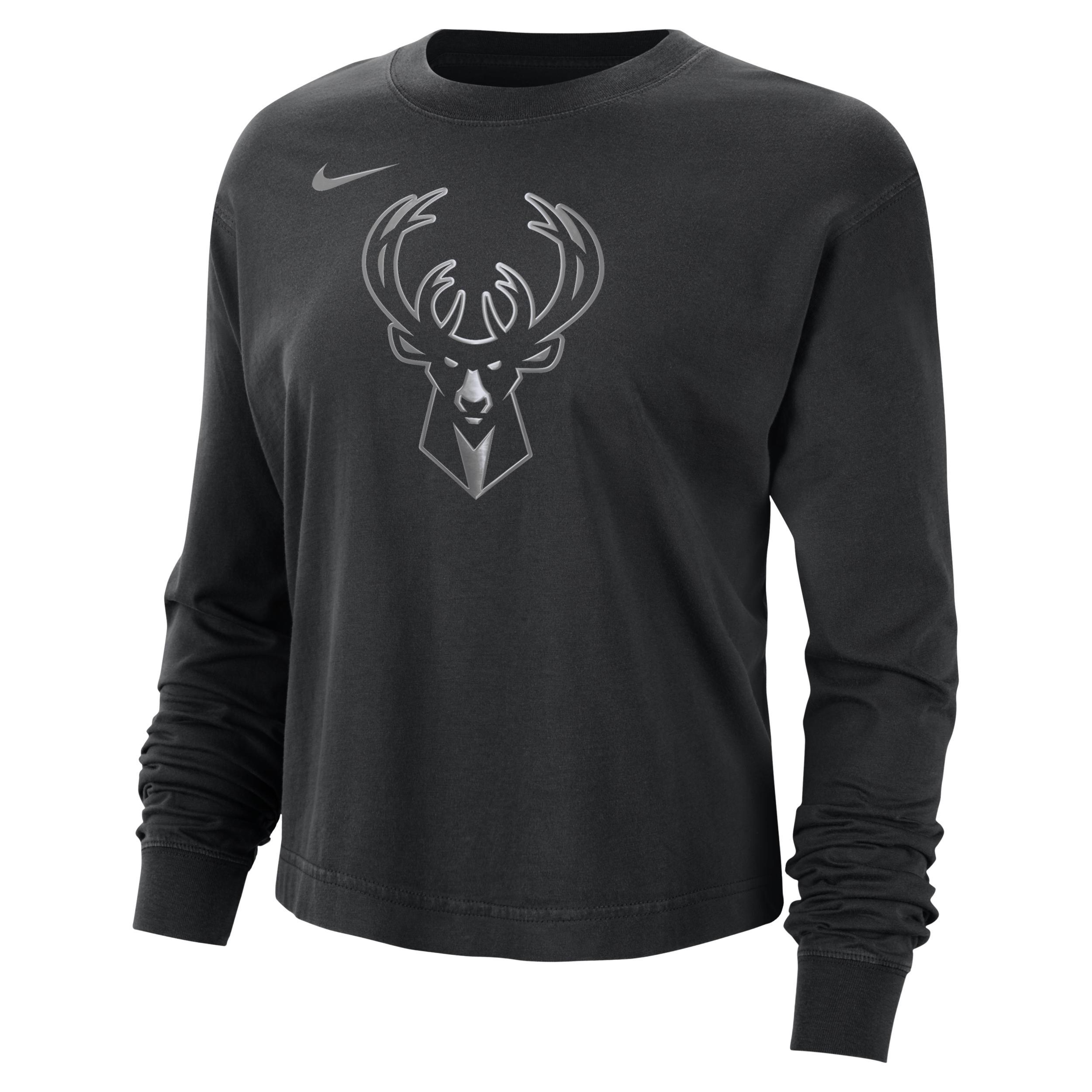 Dallas Mavericks Courtside Nike Women's NBA Shine Boxy Long-Sleeve T-Shirt Product Image