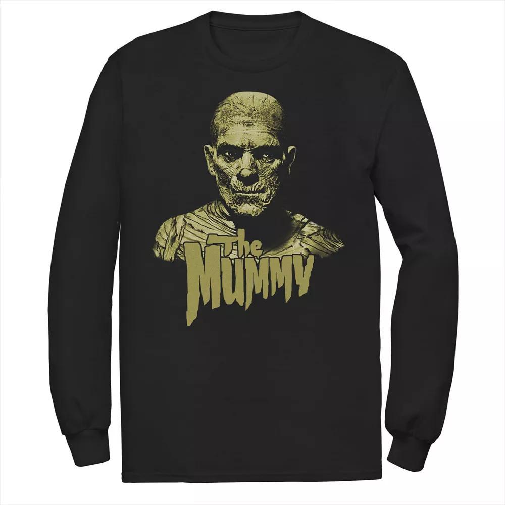 Men's Universal Monsters The Mummy Bust Portrait Logo Long Sleeve Graphic Tee, Size: Small, Black Product Image