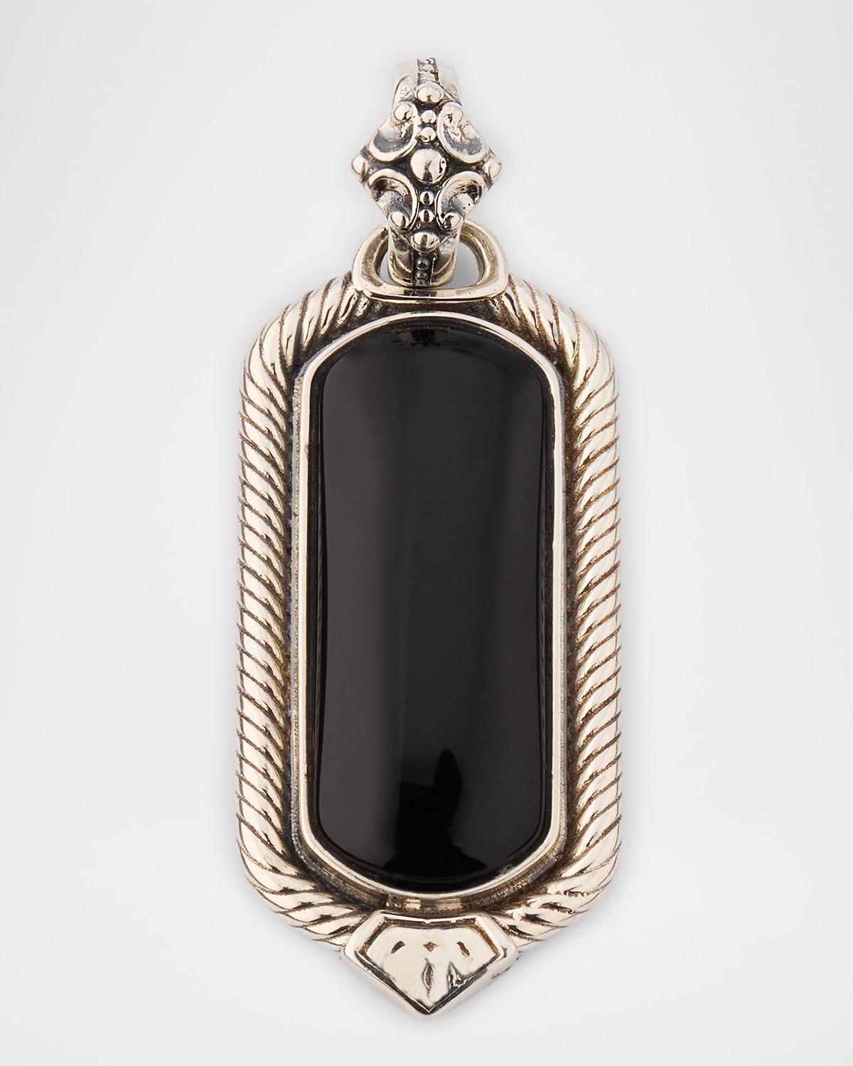 Mens Kavos Sterling Silver and Black Onyx Pendant Product Image