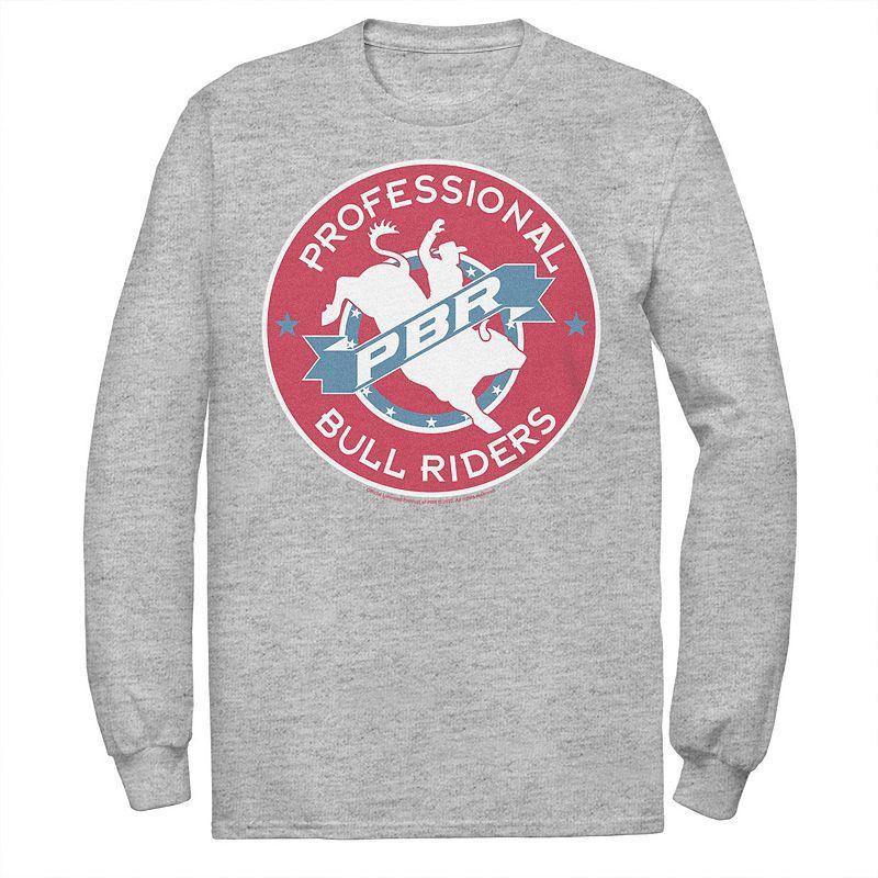 Men's PBR Logo Badge Long Sleeve Tee, Size: Small, Athletic Grey Product Image