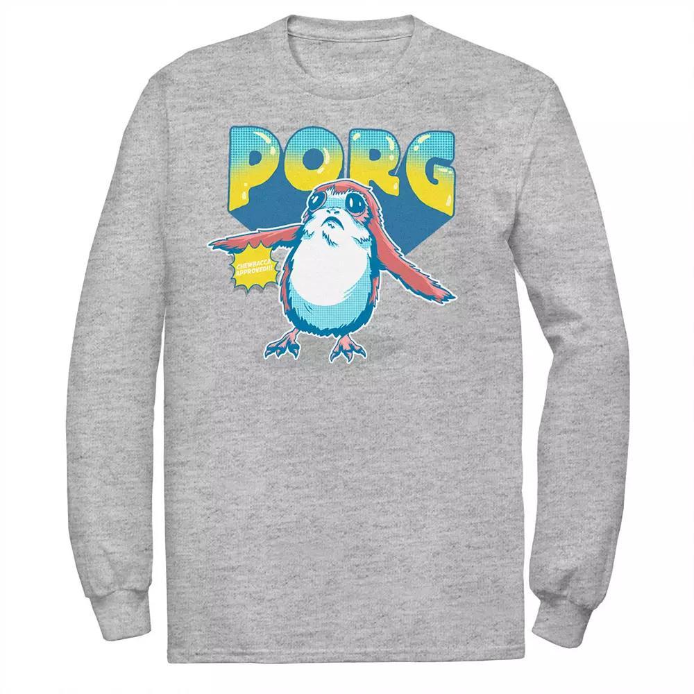 Men's Star Wars Porg Chewbacca Approved Comic Portrait Tee, Size: XXL, Athletic Grey Product Image