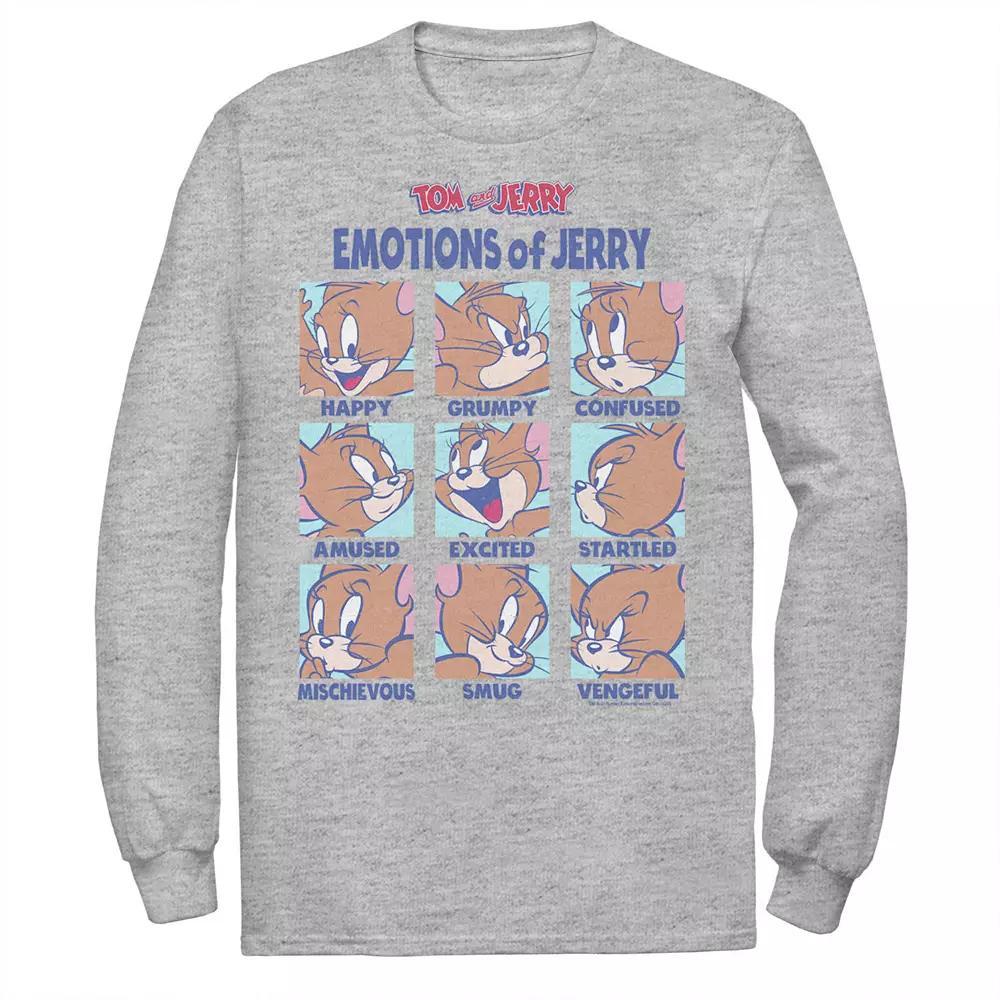 Mens Tom And Jerry Emotions Of Jerry Box Up Tee, Men's, Size: Medium, Athletic Grey Product Image