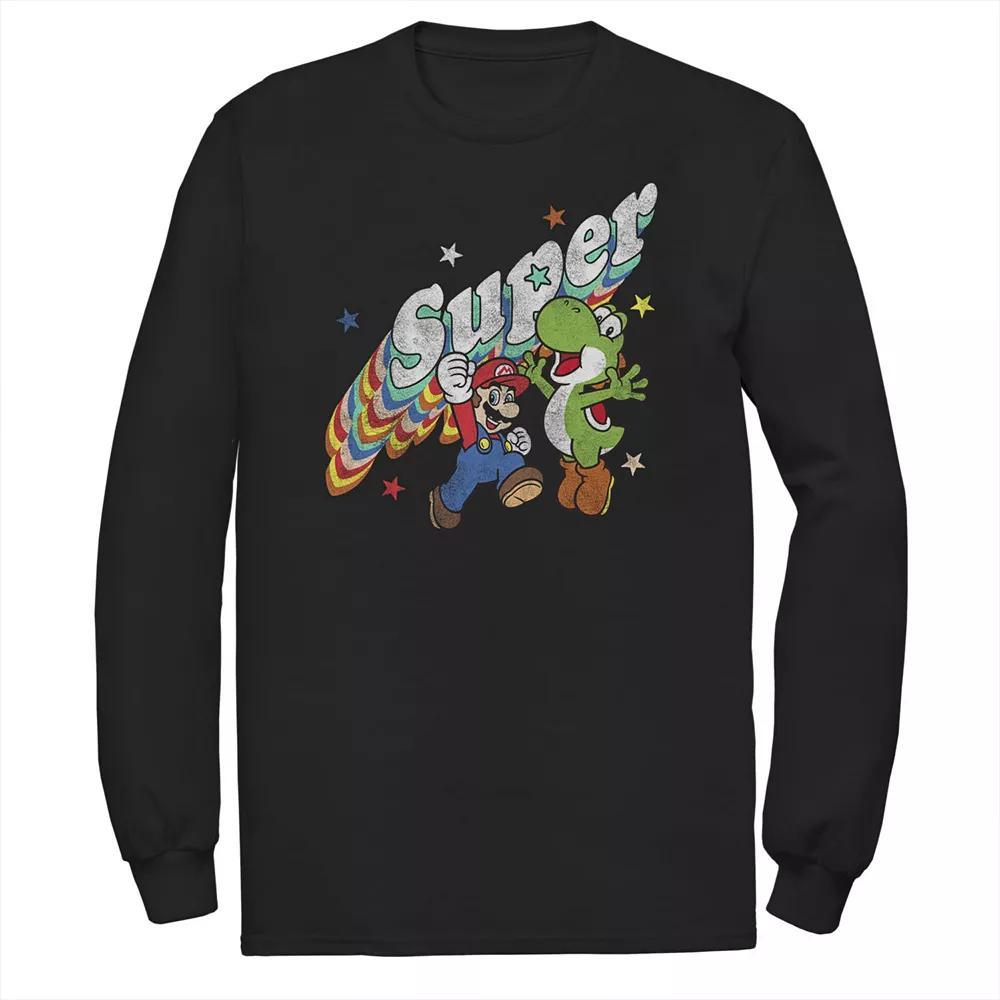 Big & Tall Nintendo Super Mario & Yoshi Distressed Portrait Tee, Men's, Size: 4XL, Black Product Image