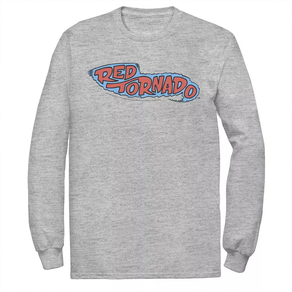 Men's DC Comics Red Tornado Text Logo Poster Tee, Size: Medium, Athletic Grey Product Image