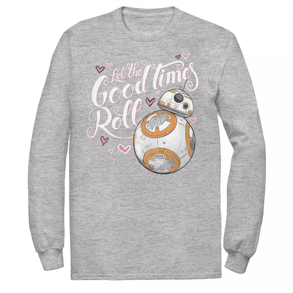 Men's Star Wars Valentine's Day BB-8 "Let The Good Times Roll" Hearts Tee, Size: XXL, Athletic Grey Product Image