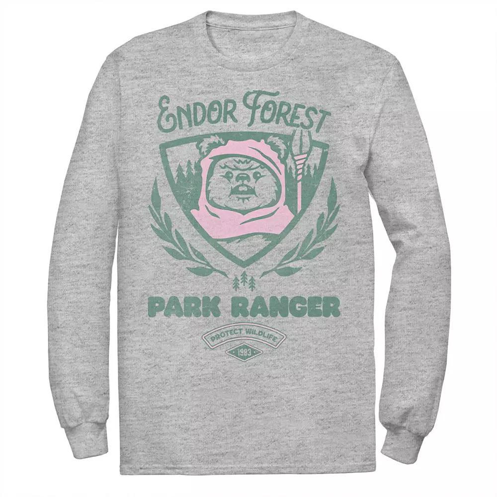 Disney's Star Wars Men's Ewok Park Ranger Long Sleeve Tee, Size: 4XL, Athletic Grey Product Image