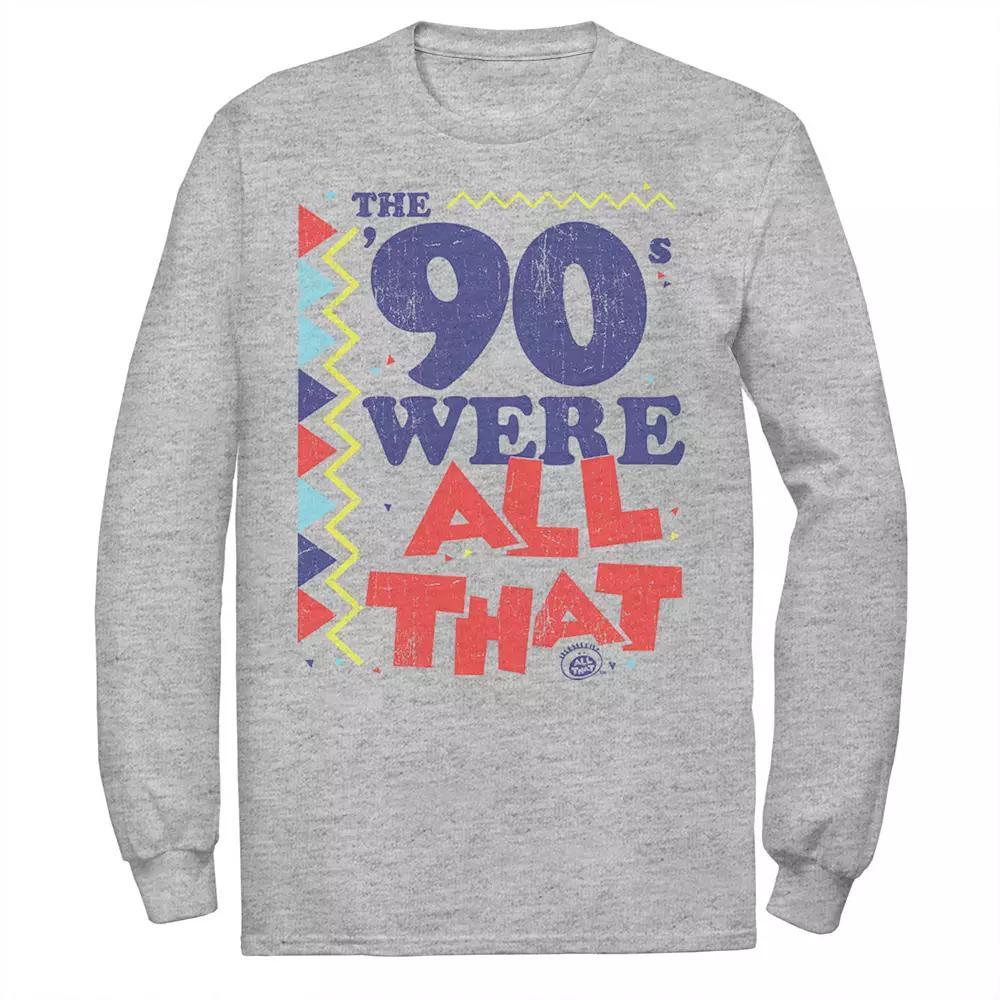 Men's Nickelodeon All That The Nineties Were Retro Poster Long Sleeve Graphic Tee, Size: 3XL, Athletic Grey Product Image
