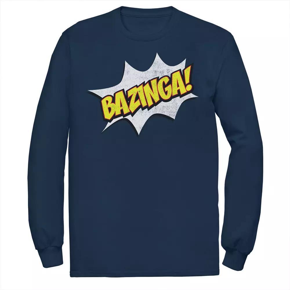 Big & Tall The Big Bang Theory Bazinga Long Sleeve Graphic Tee, Mens Blue Product Image