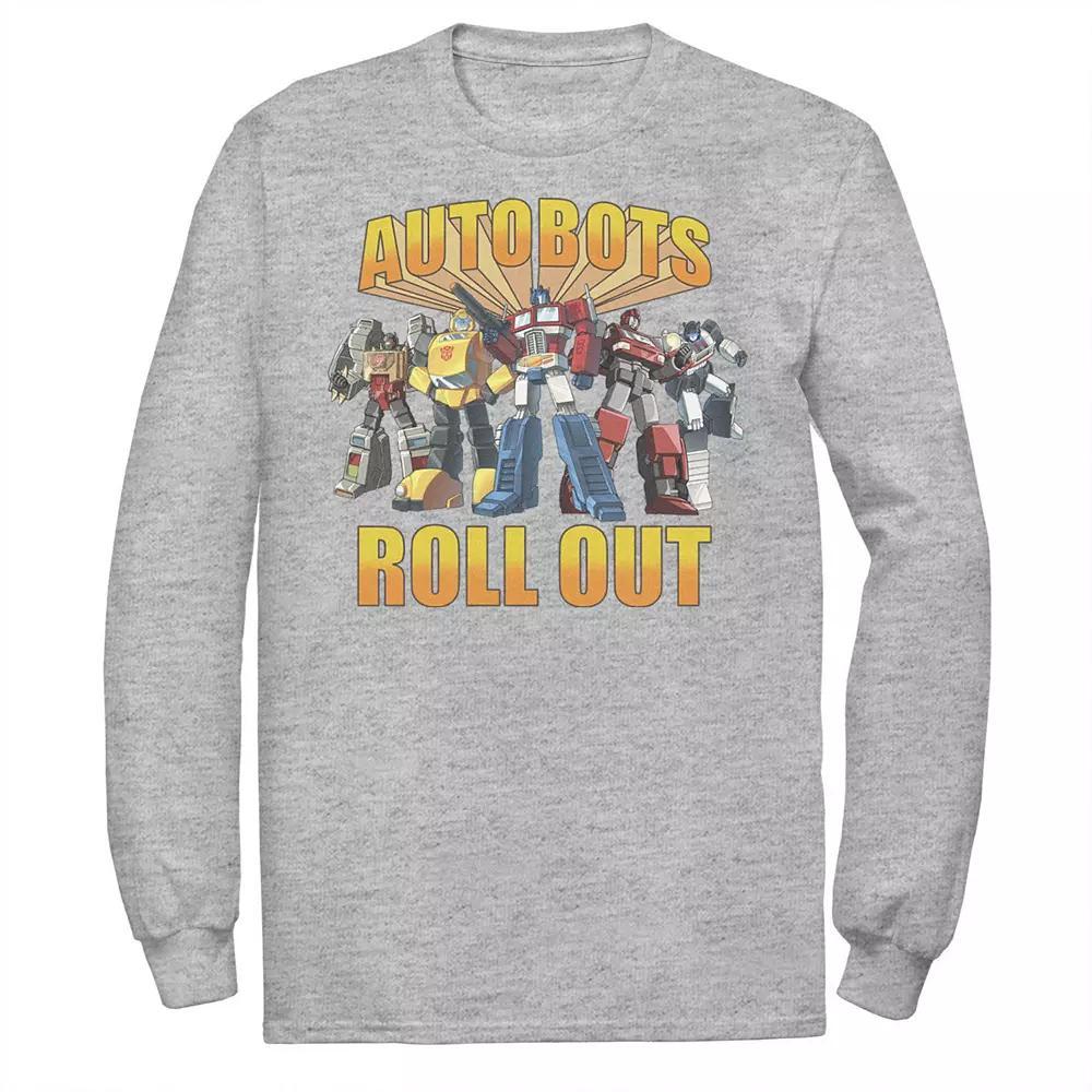 Men's Transformers Group Shot Autobots Roll Out Tee, Size: Small, Athletic Grey Product Image