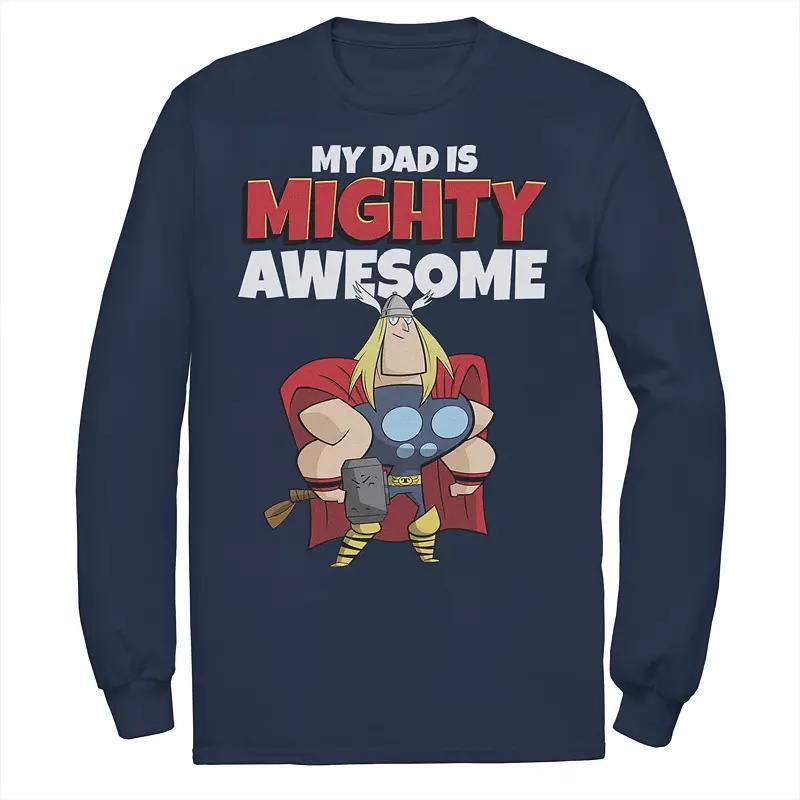 Men's Marvel Father's Day My Dad Is Mighty Awesome Thor Portrait Tee, Size: XXL, Blue Product Image