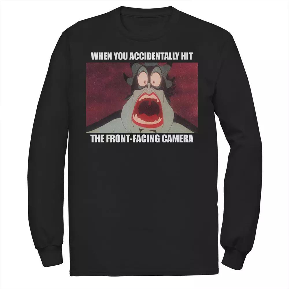 Disney's The Little Mermaid Ursula Men's Front-Facing Camera Meme Long Sleeve Tee, Size: Large, Black Product Image
