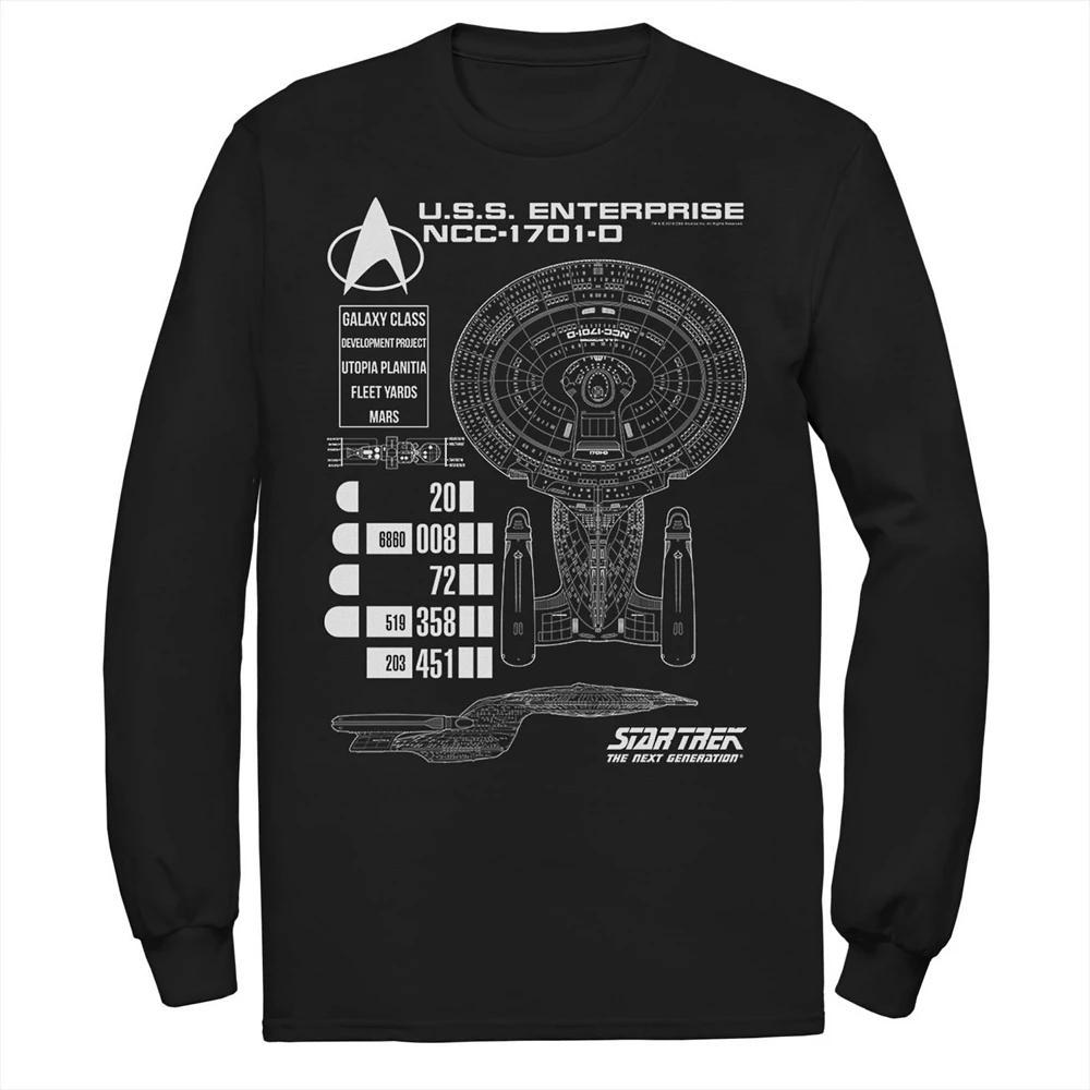 Men's Star Trek Next Generation Enterprise Chart Tee, Size: Small, Black Product Image