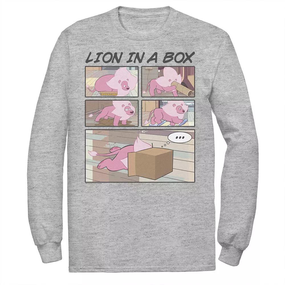 Men's Cartoon Network Stevens Universe Lion In A Box Comic Strip Tee, Size: Medium, Athletic Grey Product Image