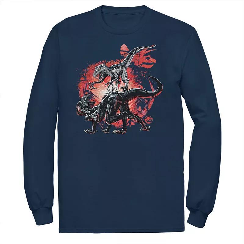 Men's Jurassic World Raptor Fight Portrait Tee, Size: 3XL, Blue Product Image