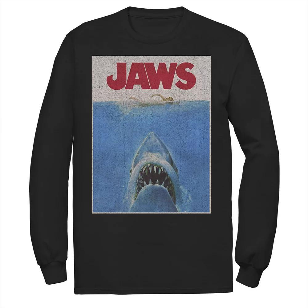 Men's Jaws Classic Retro Shark Attack Poster Tee, Size: Small, Black Product Image