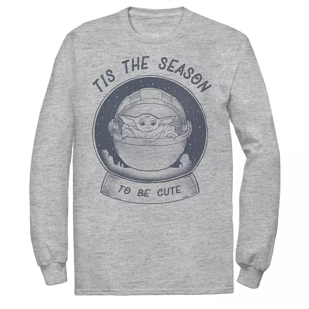 Men's Star Wars The Mandalorian The Child Christmas Tis The Season Tee, Size: Medium, Athletic Grey Product Image