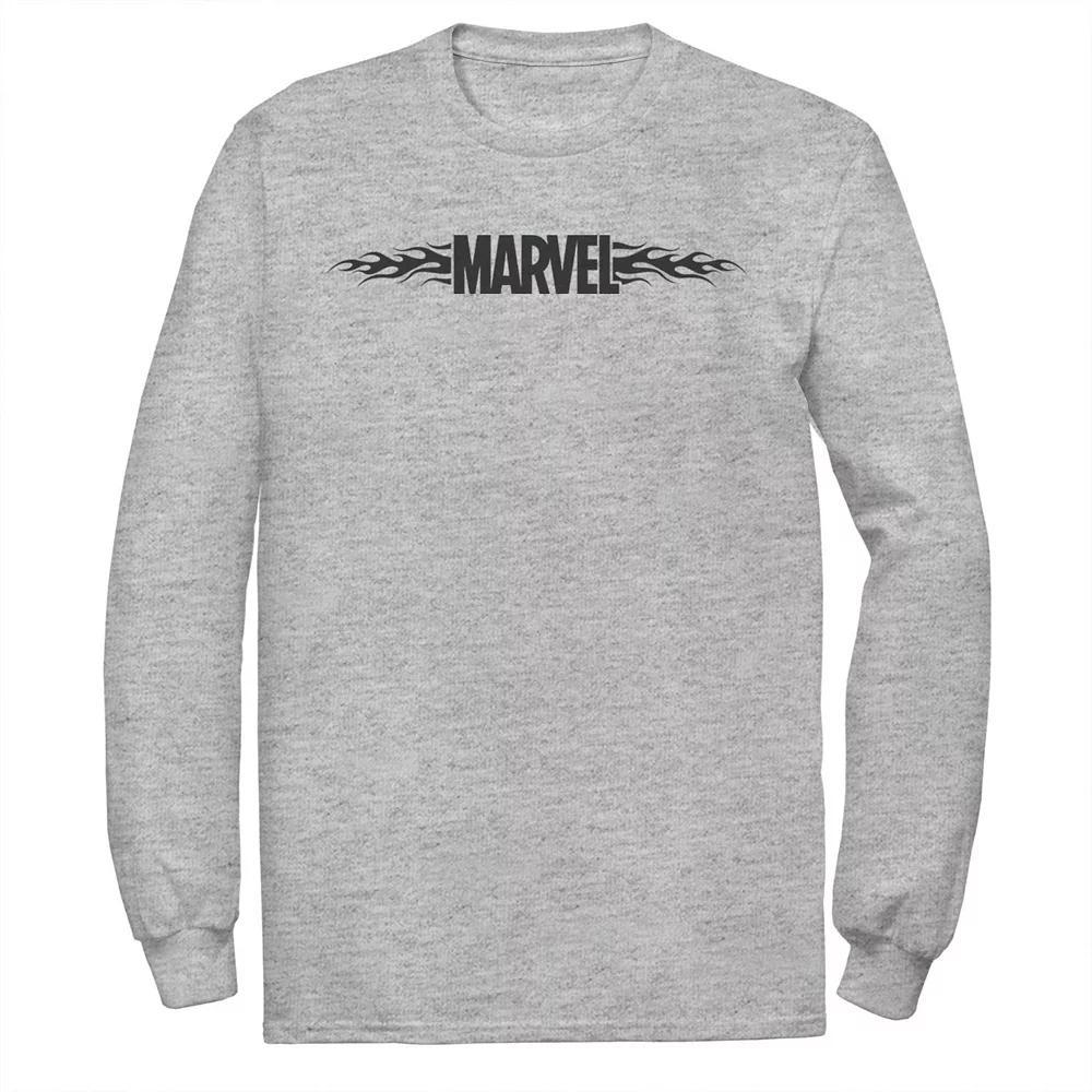 Men's Marvel Flames Logo Tee, Size: XXL, Athletic Grey Product Image