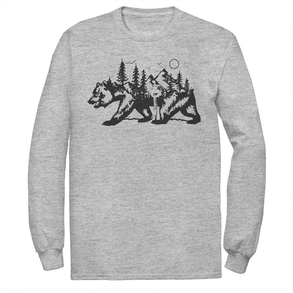 Men's Fifth Sun Camping Bear Silhouette Tee, Size: Large, Athletic Grey Product Image