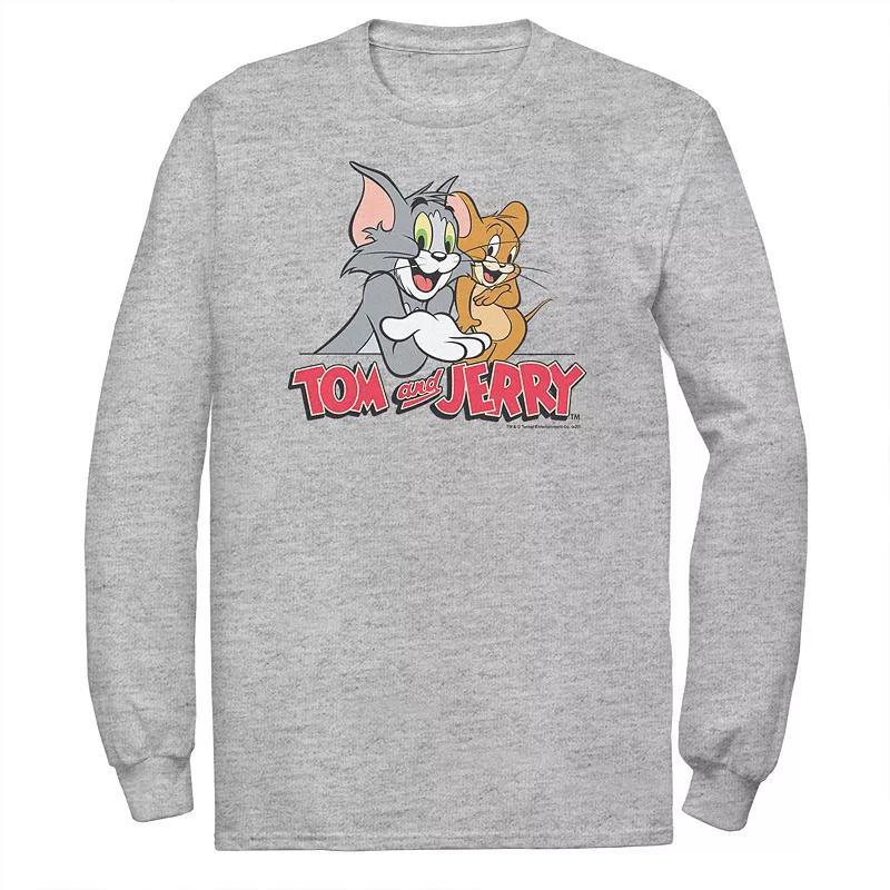 Big & Tall Tom and Jerry Pals Logo Long Sleeve Graphic Tee, Men's, Size: 3XL, Athletic Grey Product Image