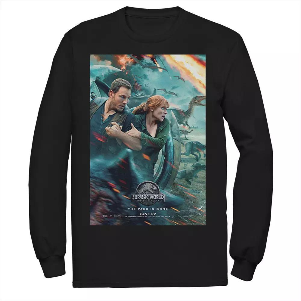Men's Jurassic World 2 Owen Claire Movie Poster Tee, Size: Large, Black Product Image