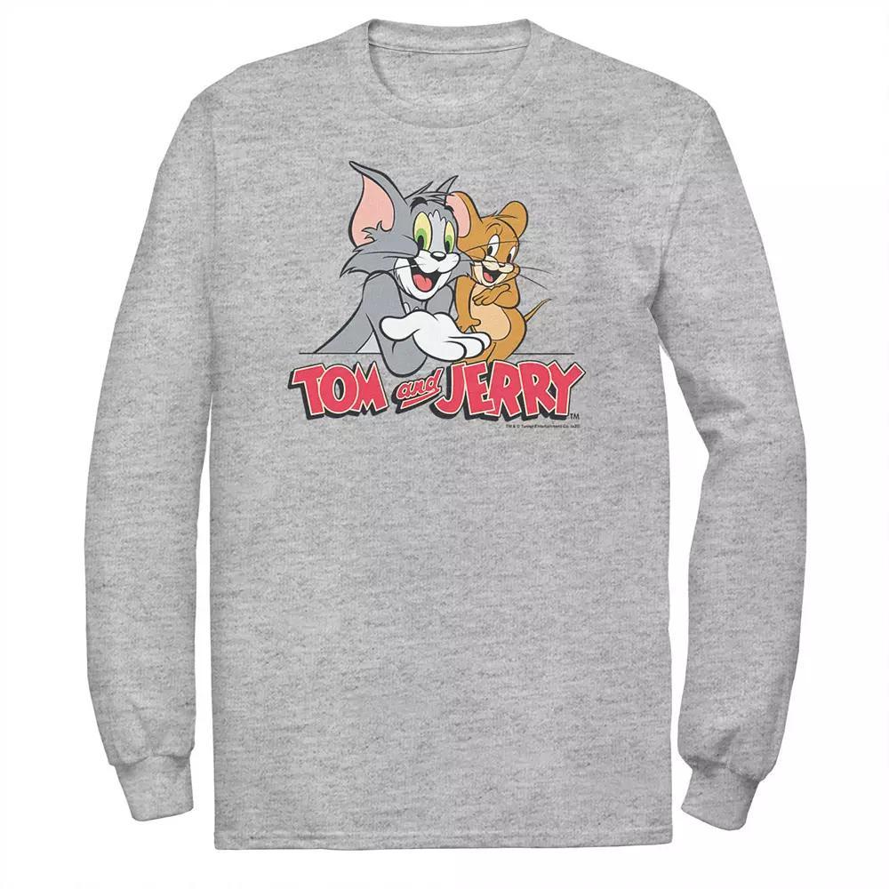 Big & Tall Tom and Jerry Pals Logo Long Sleeve Graphic Tee, Men's, Size: 3XL, Athletic Grey Product Image
